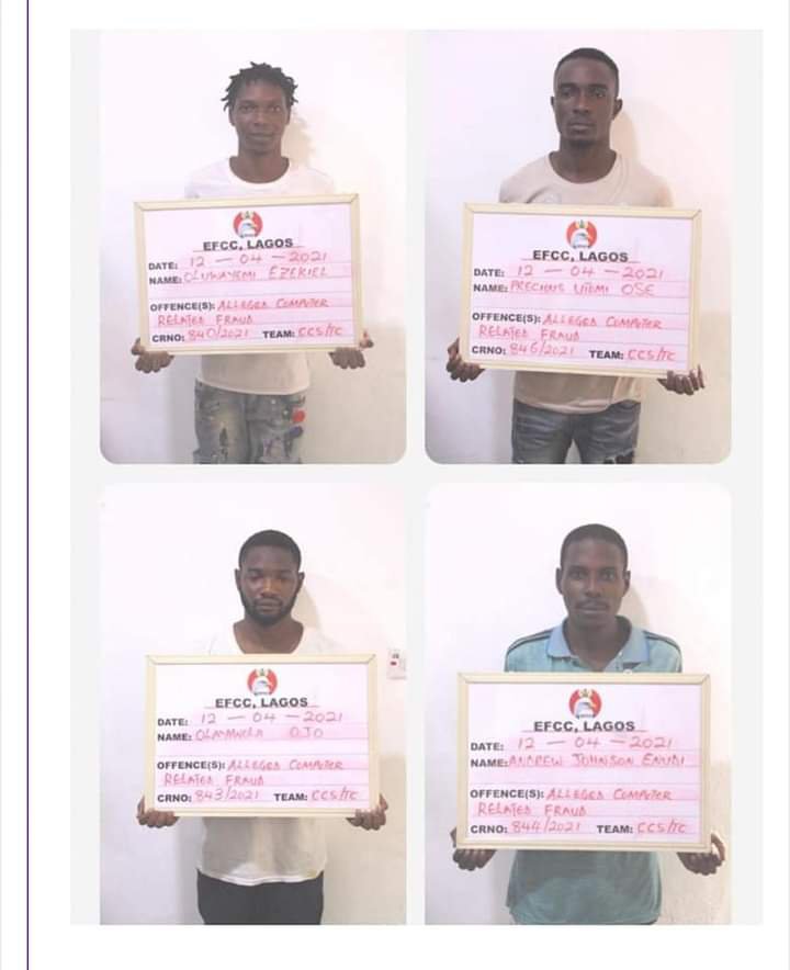 EFCC arrest fraudsters in Lagos