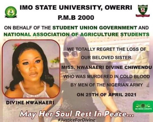 Divine Nwaneri killed by soldiers in IMSU
