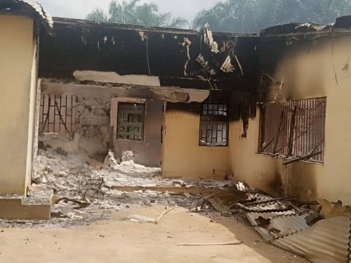 INEC office on fire in akwa ibom state